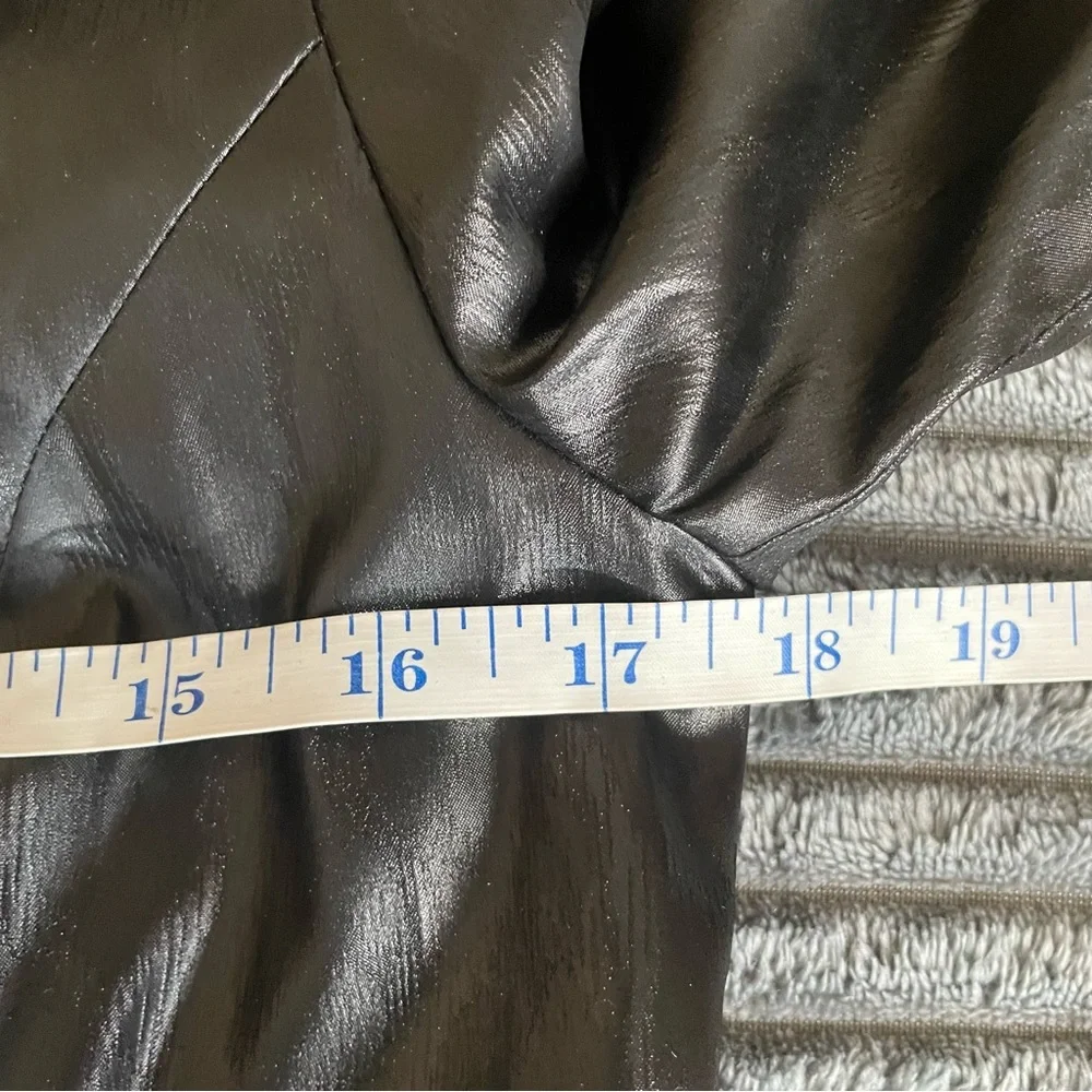 Vintage bebe Faux Leather Jacket Womens 8 Black Y2K Longline Blazer Coat